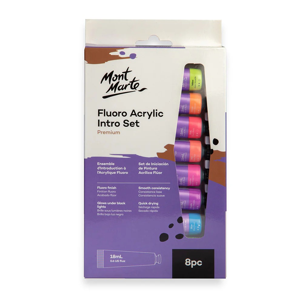 Mont Marte Fluoro Acrylic 8pcs 18ml