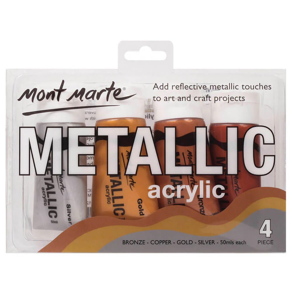 Mont Marte Metallic Acrylic Color 4pcs 50ml