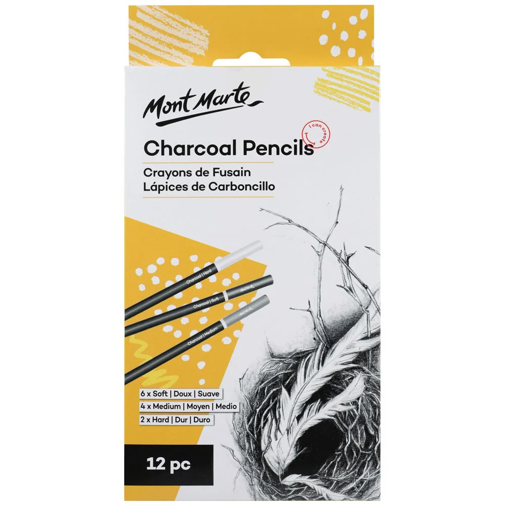 Mont Marte charcoal pencils 12pcs