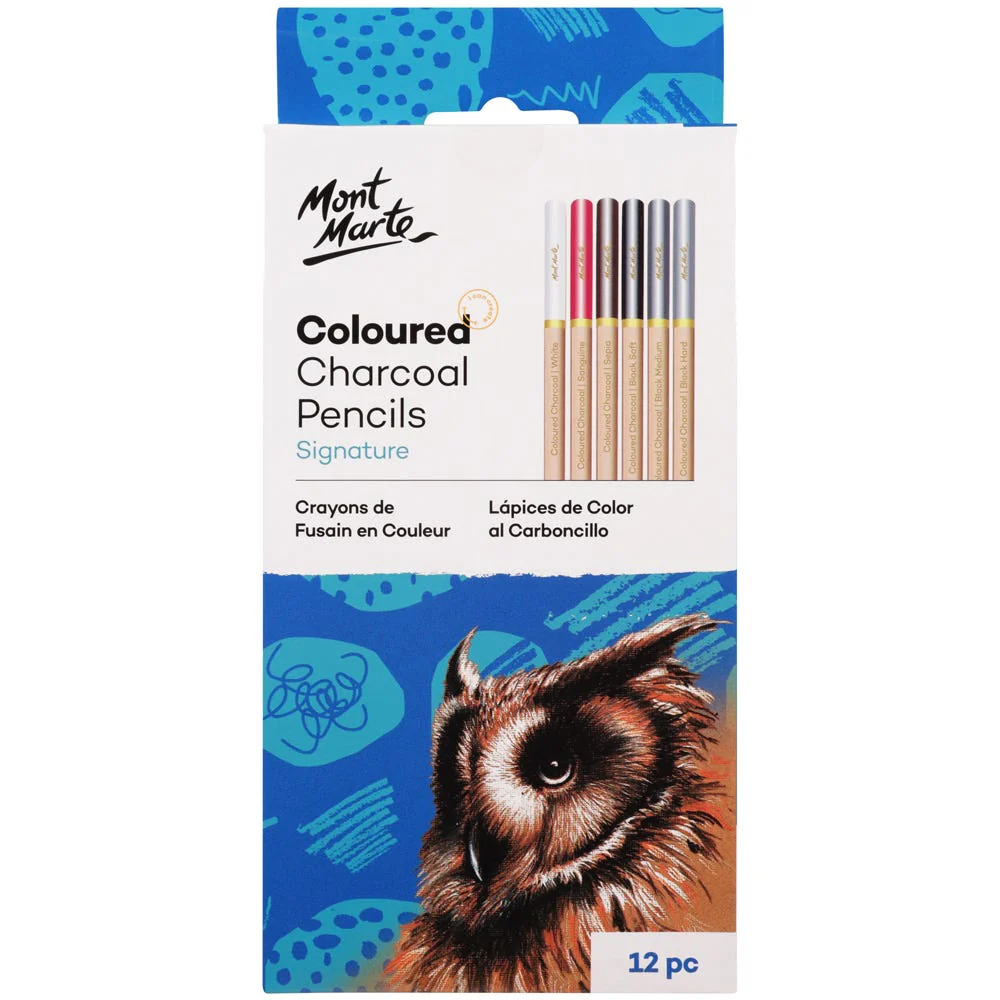 Mont Marte colored charcoal pencils 12pcs
