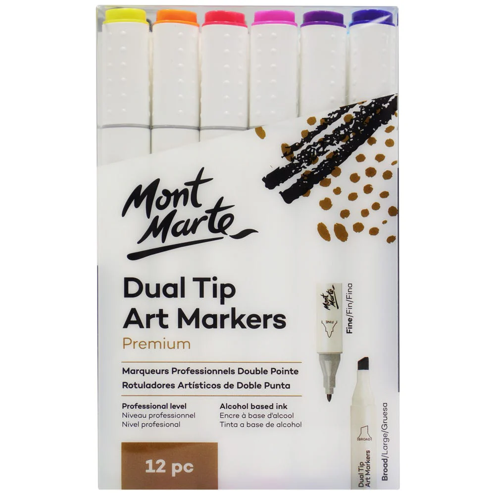 Mont Marte dual tip art markers 12pcs