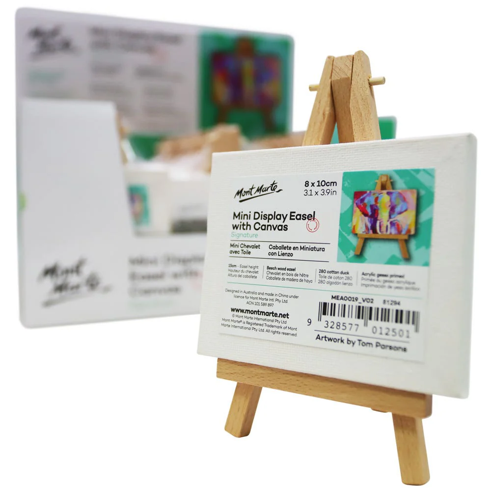Mont Marte mini display easel with canvas 8x10cm