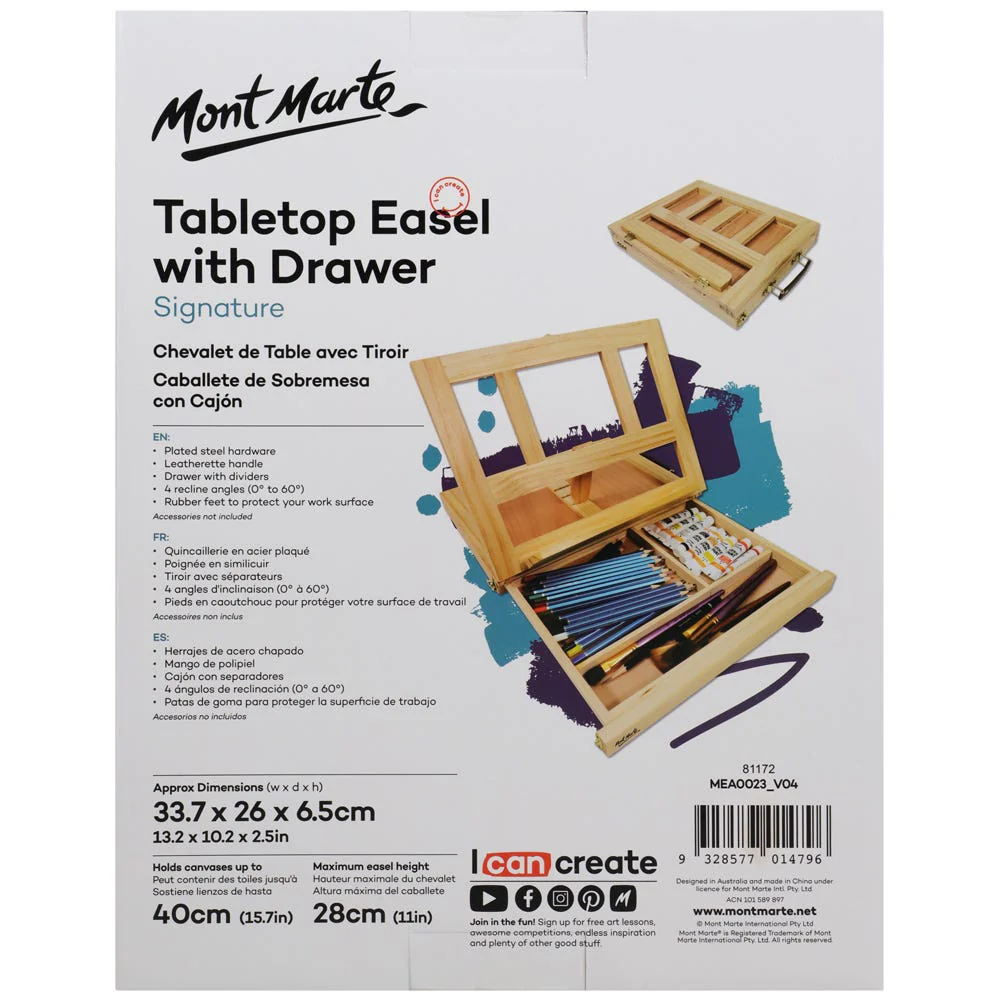 Mont Marte table easel with drawer signature