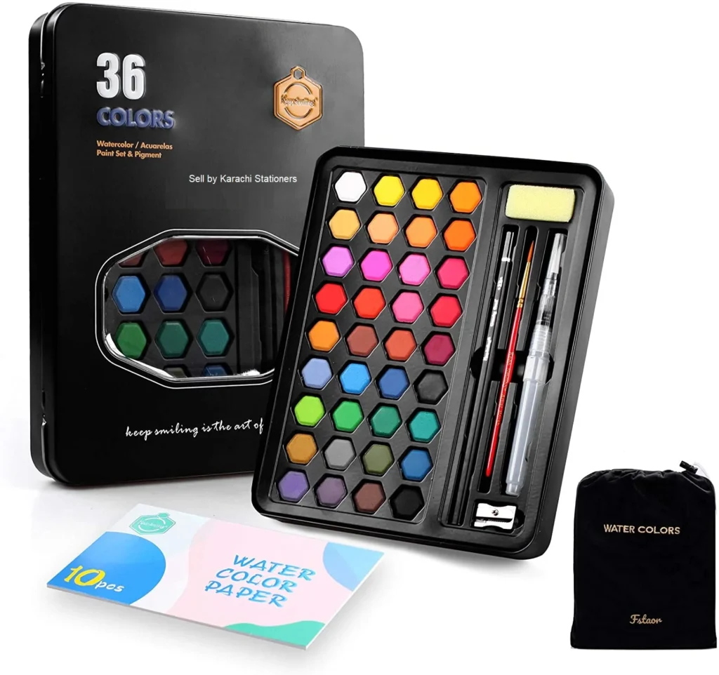 Keep Smiling Solid Watercolor Paints 36 Colors Set