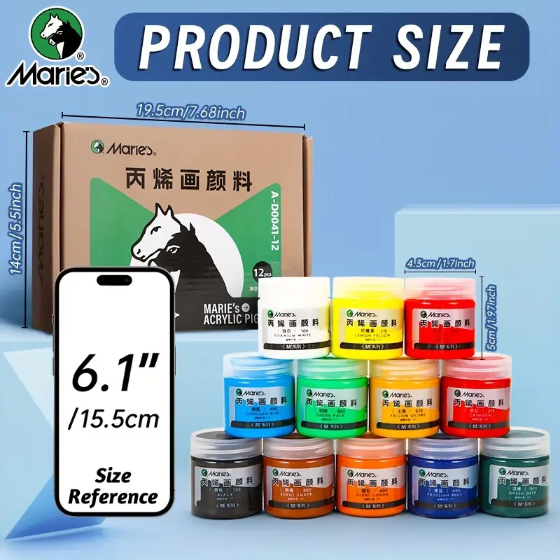 Marie's Acrylic paints 12pc 50ml