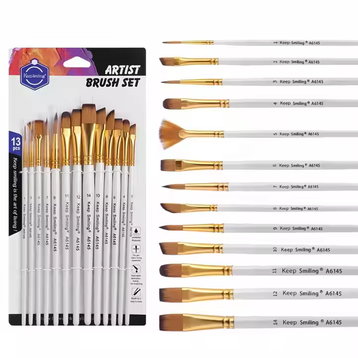 Keep Smiling Artists 13pcs Brush Set - White