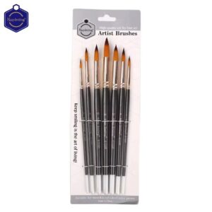 Keep Smiling 7 Professional Round Head Watercolor Artist Acrylic Painting Brushes