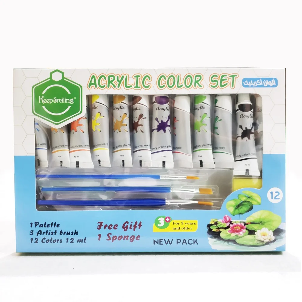 Keep Smiling Acrylic Color Set of 12