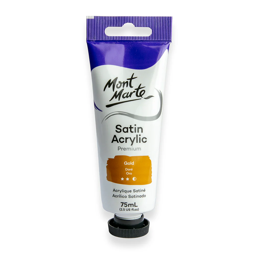 Mont Marte satin acrylic 75ml gold