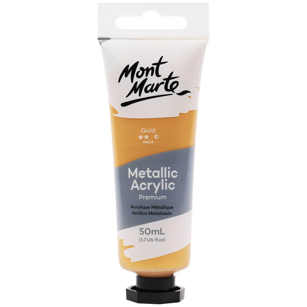 Mont Marte metallic acrylic color 50ml gold