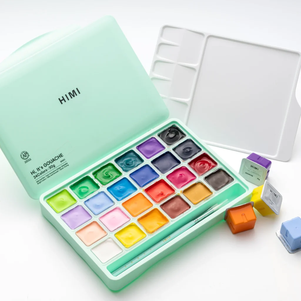 HIMI GOUACHE PAINT SET, JELLY CUP,30G/24COLORS, Green