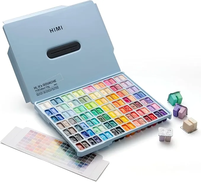 HIMI 112COLORS 12G GOUACHE PAINT SET, ICE BLUE