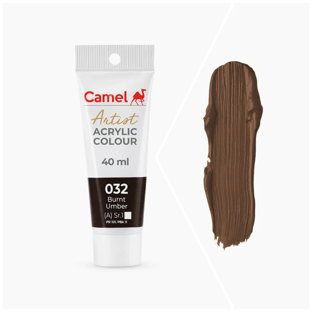 Camel Artist Acrylic Colours 40ml - Burnt Umber (Sr.1)