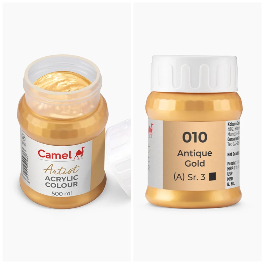 Camel Artist Acrylic Colours 500ml - Antique Gold (Sr.3)
