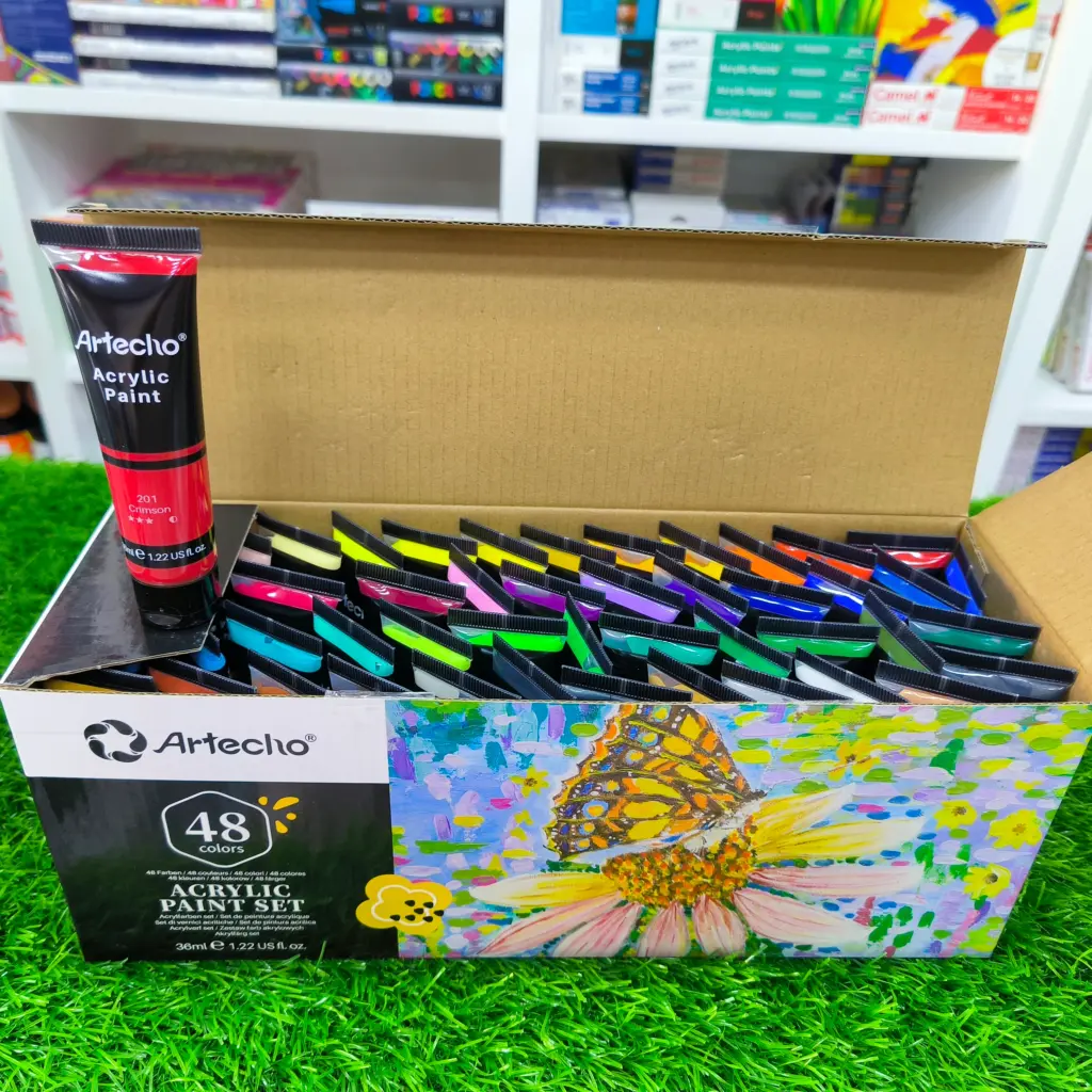 Artecho Professional Acrylic Paint Set - 48pc x 36ml