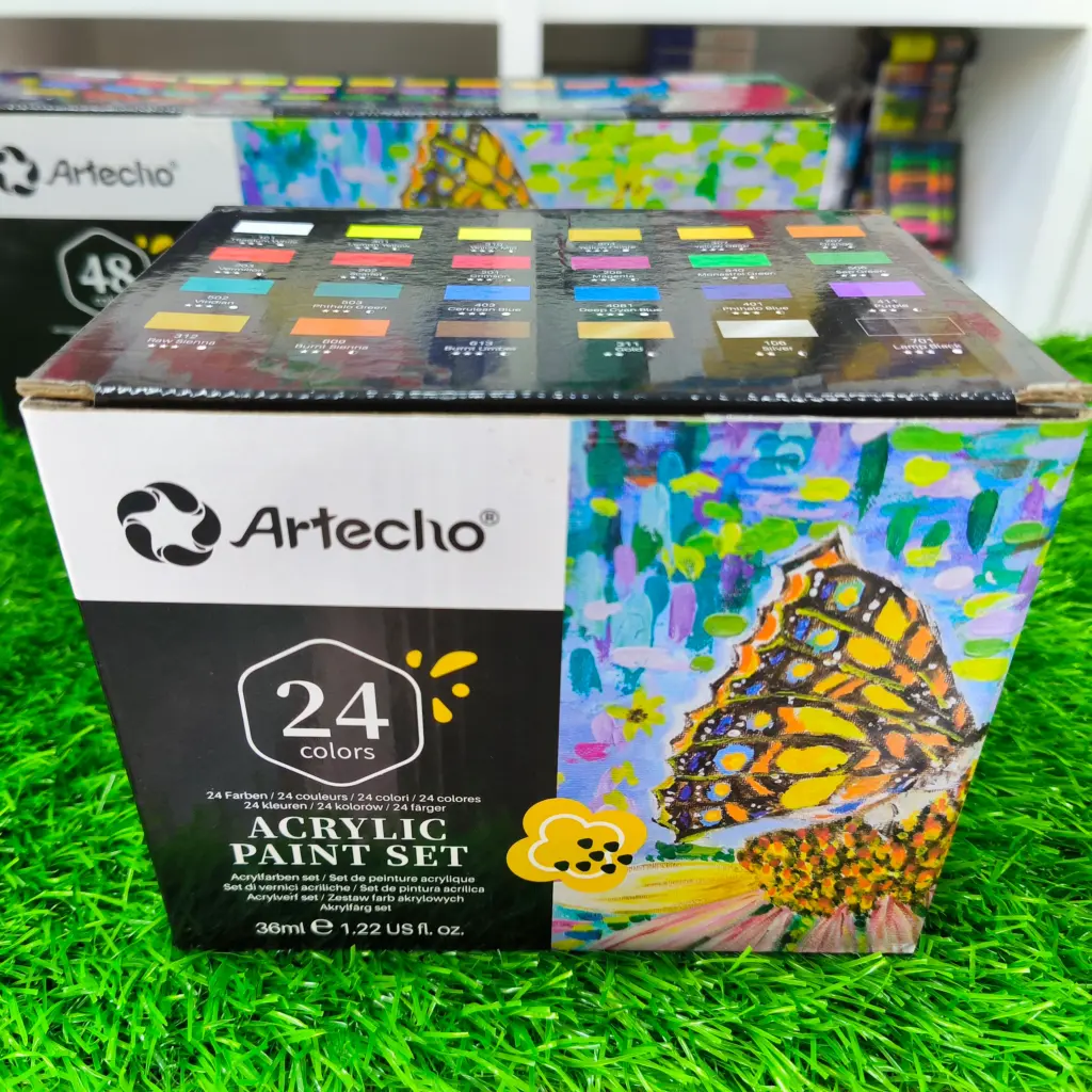 Artecho Professional Acrylic Paint Set - 24pc x 36ml